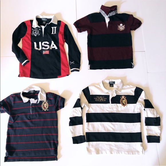 Polo Ralph Lauren Other - Lot (4) Vintage RALPH LAUREN POLO rugby Shirts 6/7